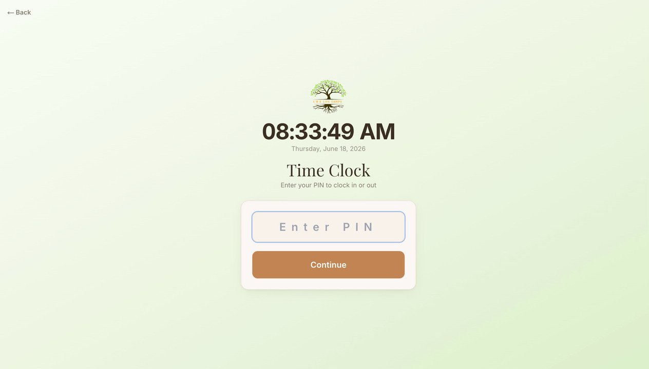 Pantalla de fichaje con PIN